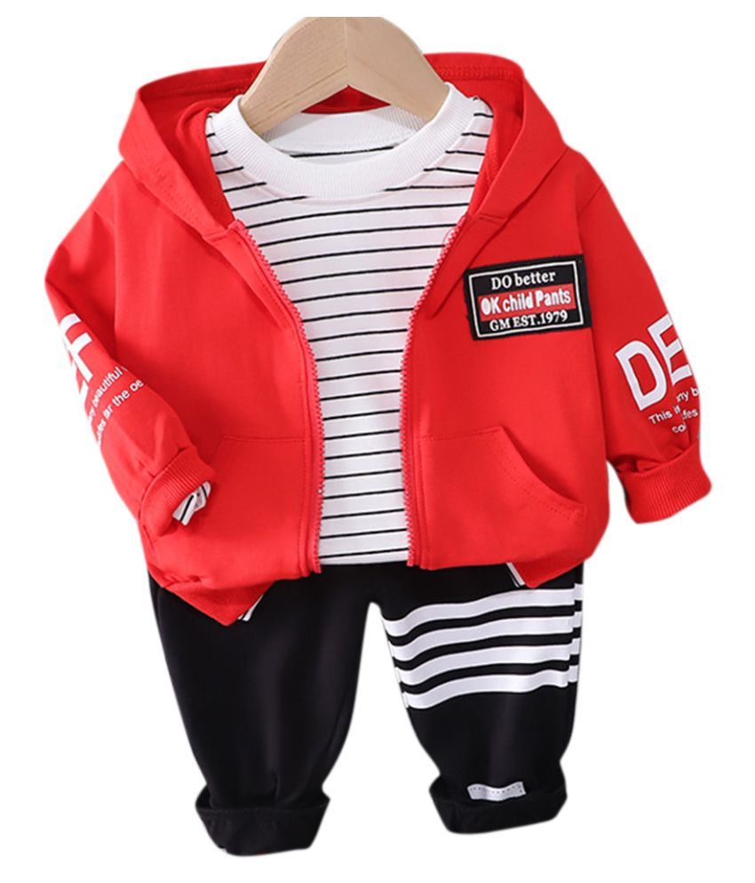 Hopscotch Boys Cotton and Polyetser Full Sleeves Printed TShirt Jacket