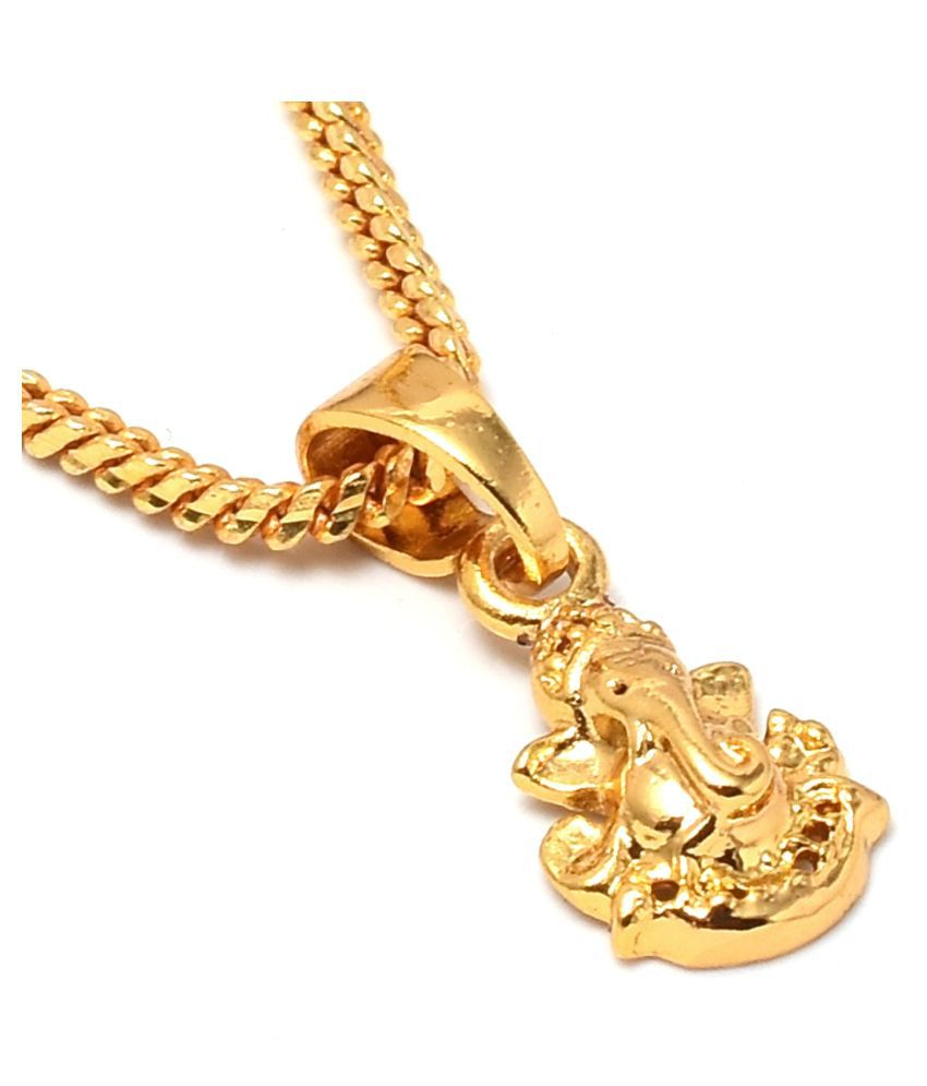     			jewar mandi ganesh locket pendant with long chain daily use rich look