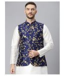 Hangup Navy Polyester Nehru Jacket Single Pack