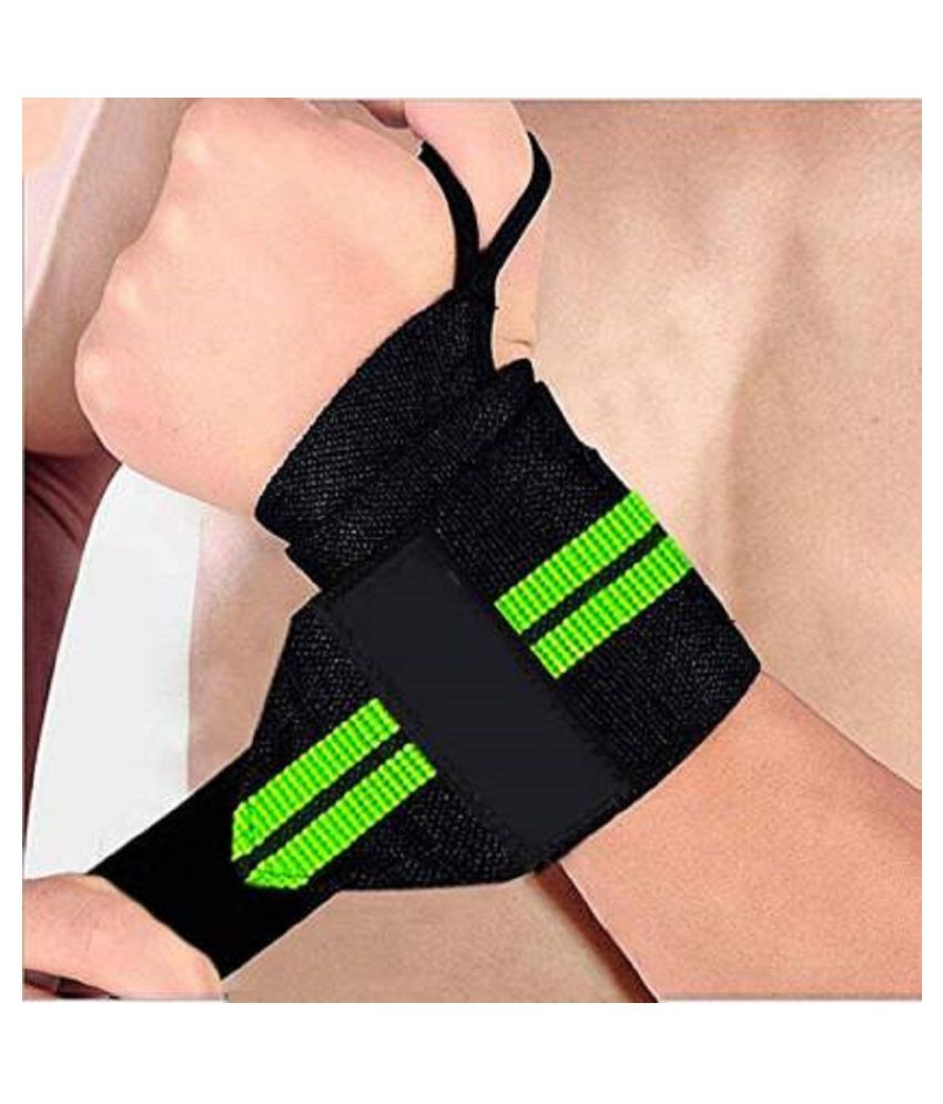     			Chhaperwal's Wrist Support Gym Band Strap for Weightlifting Pain Relief with Thumb Loop Grip for Both Men and Women (Green)