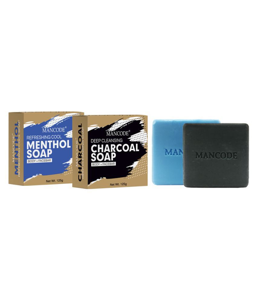 Mancode Cool Menthol and Activated Charcoal Soap 125 g Pack of 2