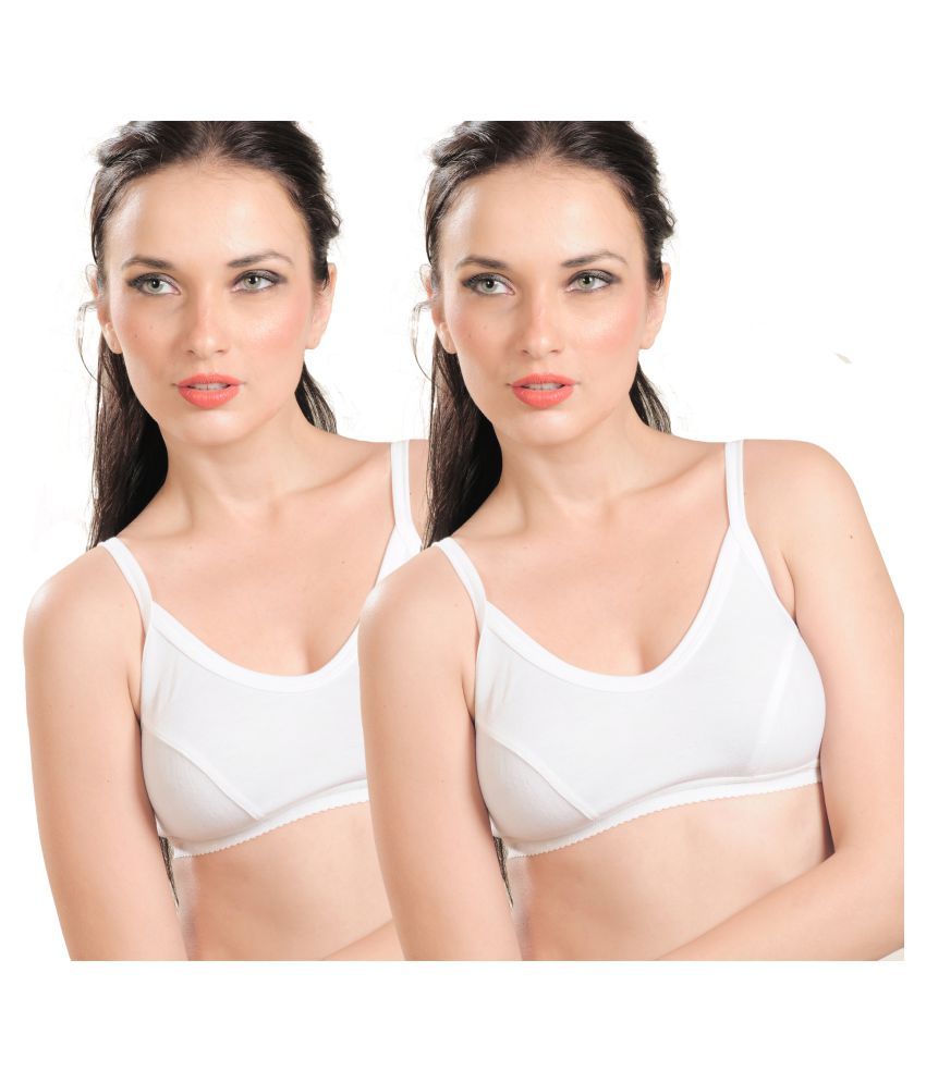     			Madam Pack of 2 Cotton Non Padded Women's Everyday Bra ( White )