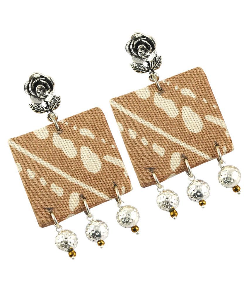 Brown And Offwhite Earring