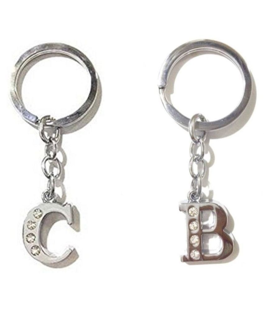     			Americ Style Combo offer of Alphabet ''C & B'' Metal Keychains (Pack of 2)