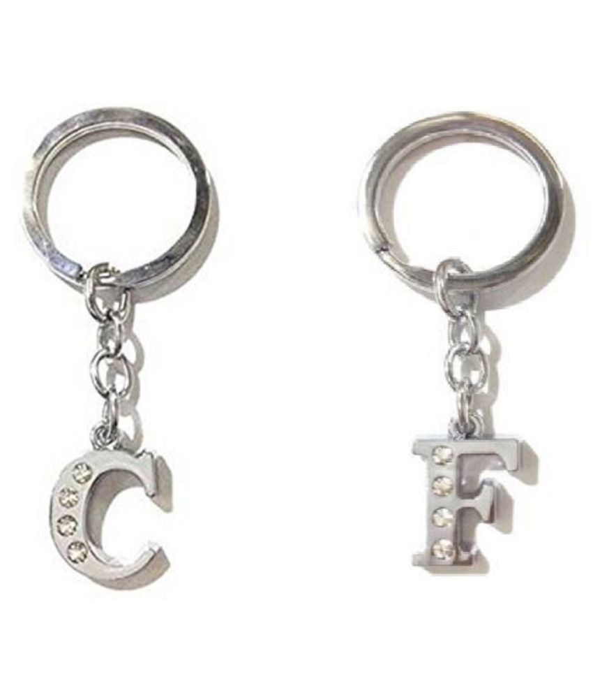     			Americ Style Combo offer of Alphabet ''C & F'' Metal Keychains (Pack of 2)