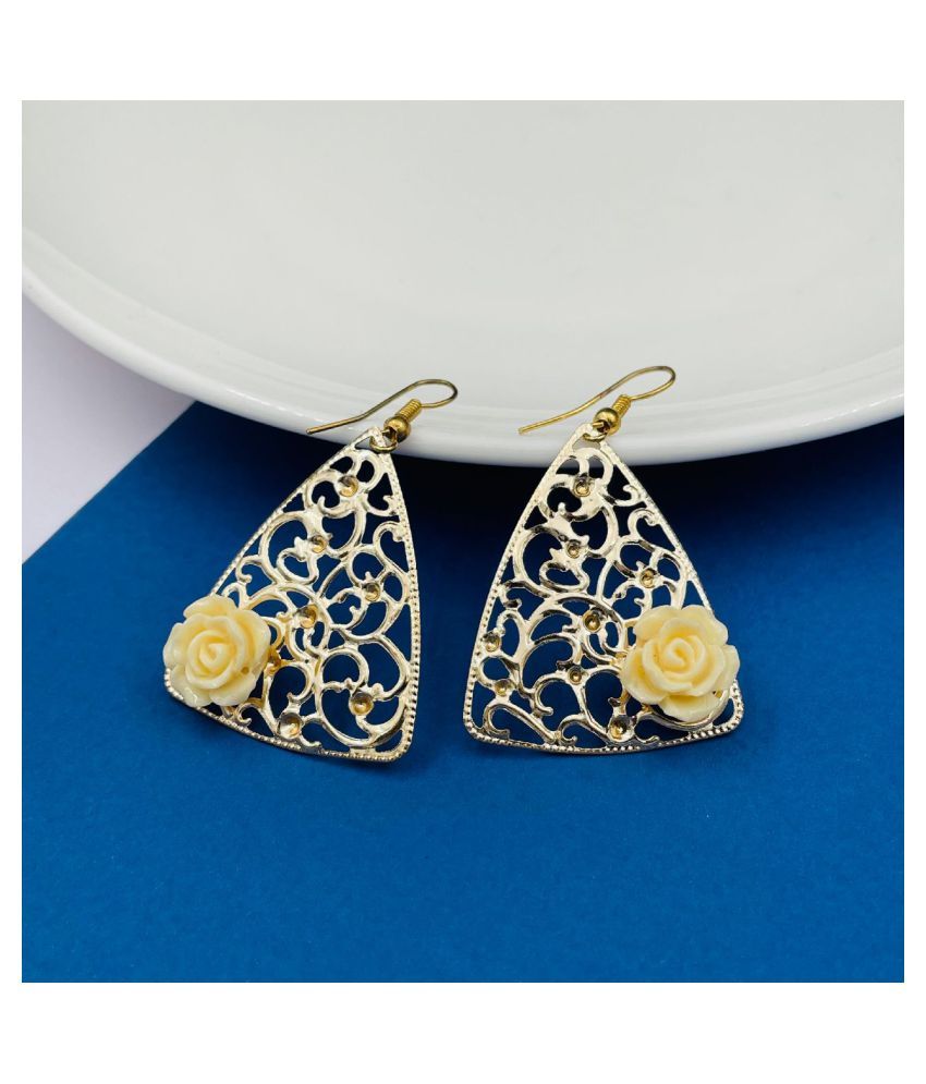     			The Jewelbox Golden Hanging Earring