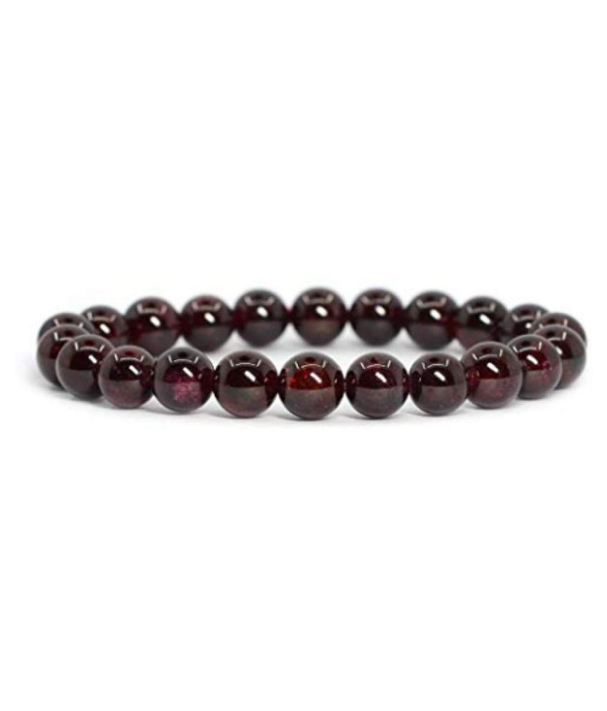     			8mm Brown Garnet Natural Agate Stone Bracelet