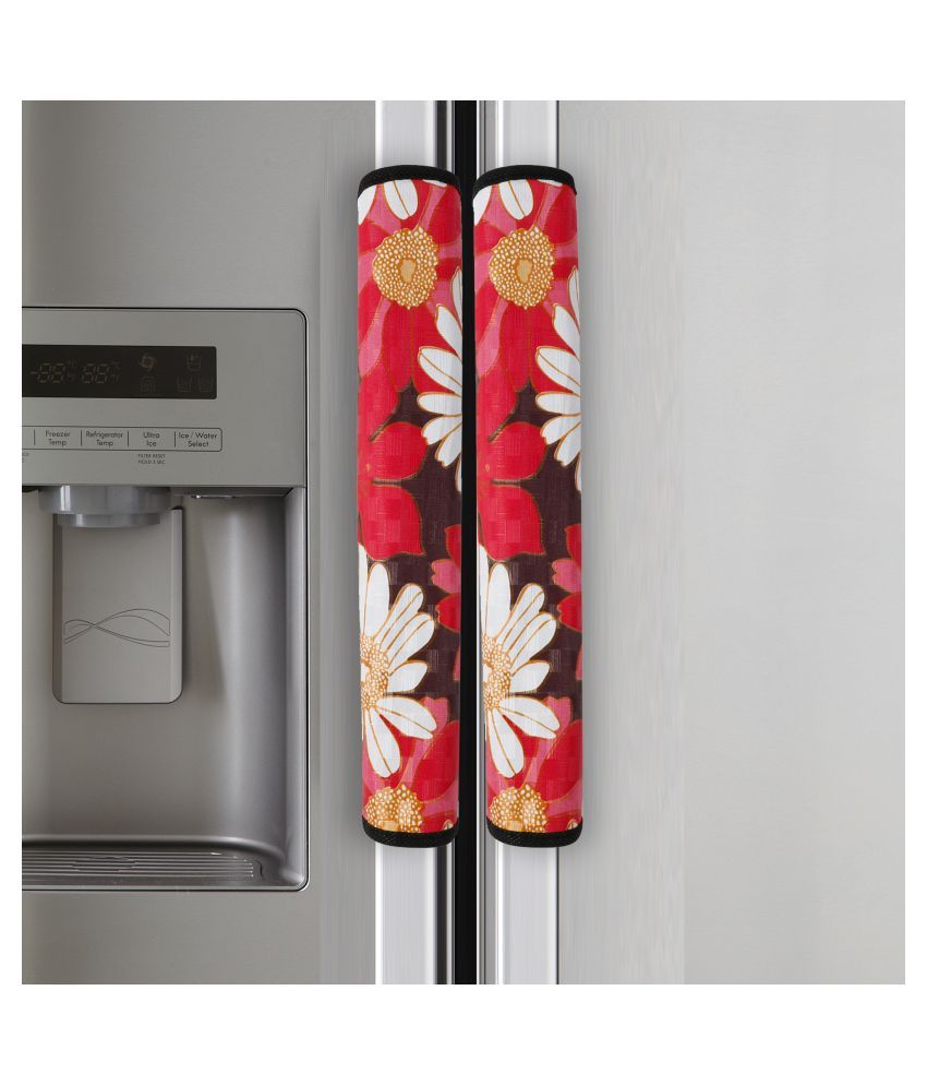     			Wishland Set of 2 PVC Red Fridge Handle Cover