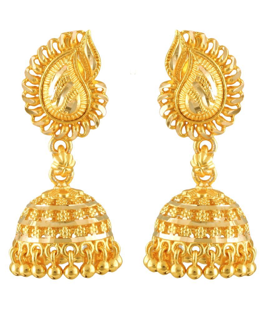     			Vighnaharta Twinkling Beautiful Gold Plated Screw back alloy Jhumki Earring for Women and Girls  {VFJ1411ERG}