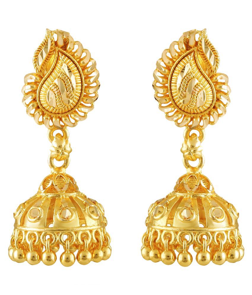     			Vighnaharta Twinkling Elegant Gold Plated Screw back alloy Jhumki Earring for Women and Girls  {VFJ1410ERG}