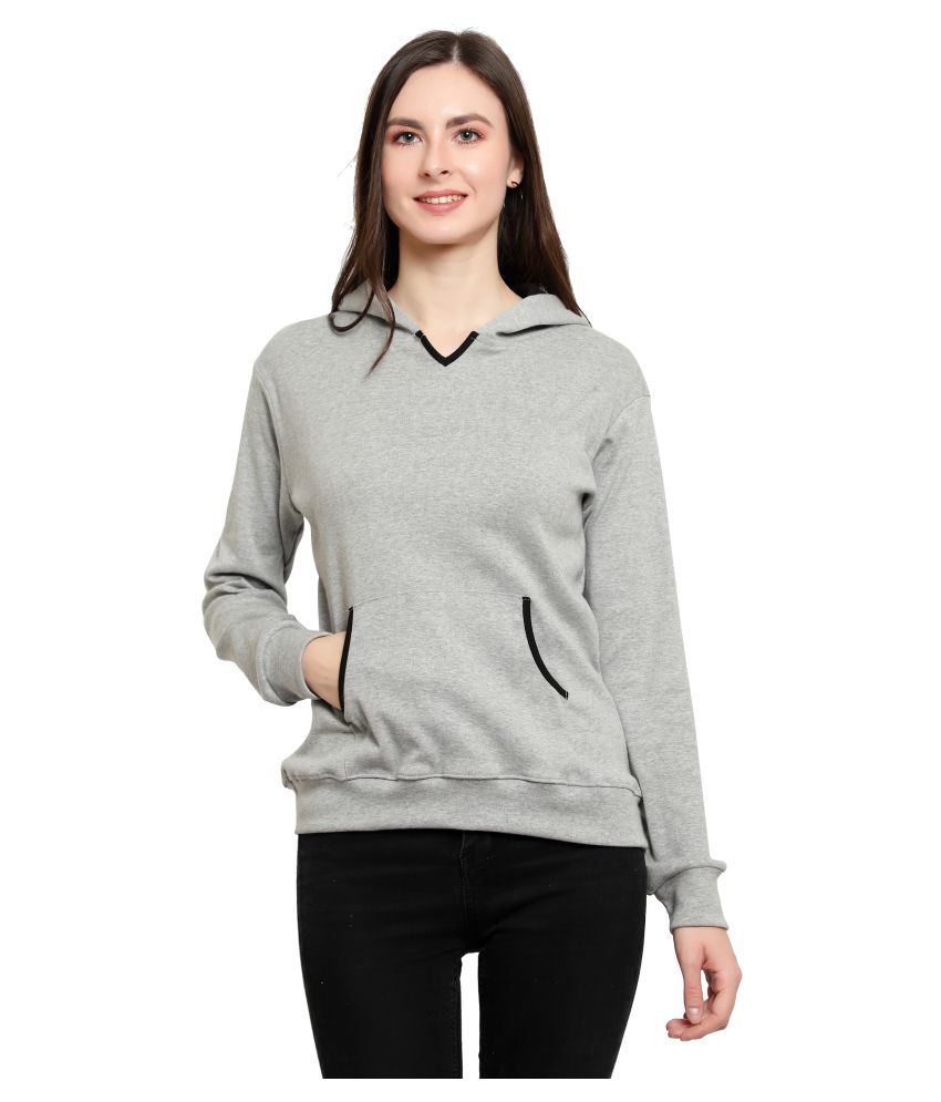 Diaz Cotton Grey Hooded Sweatshirt