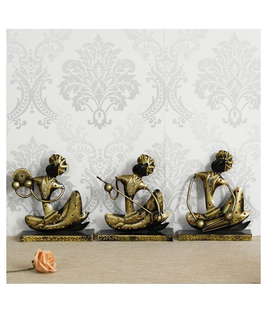     			eCraftIndia Gold Iron Figurines - Pack of 3