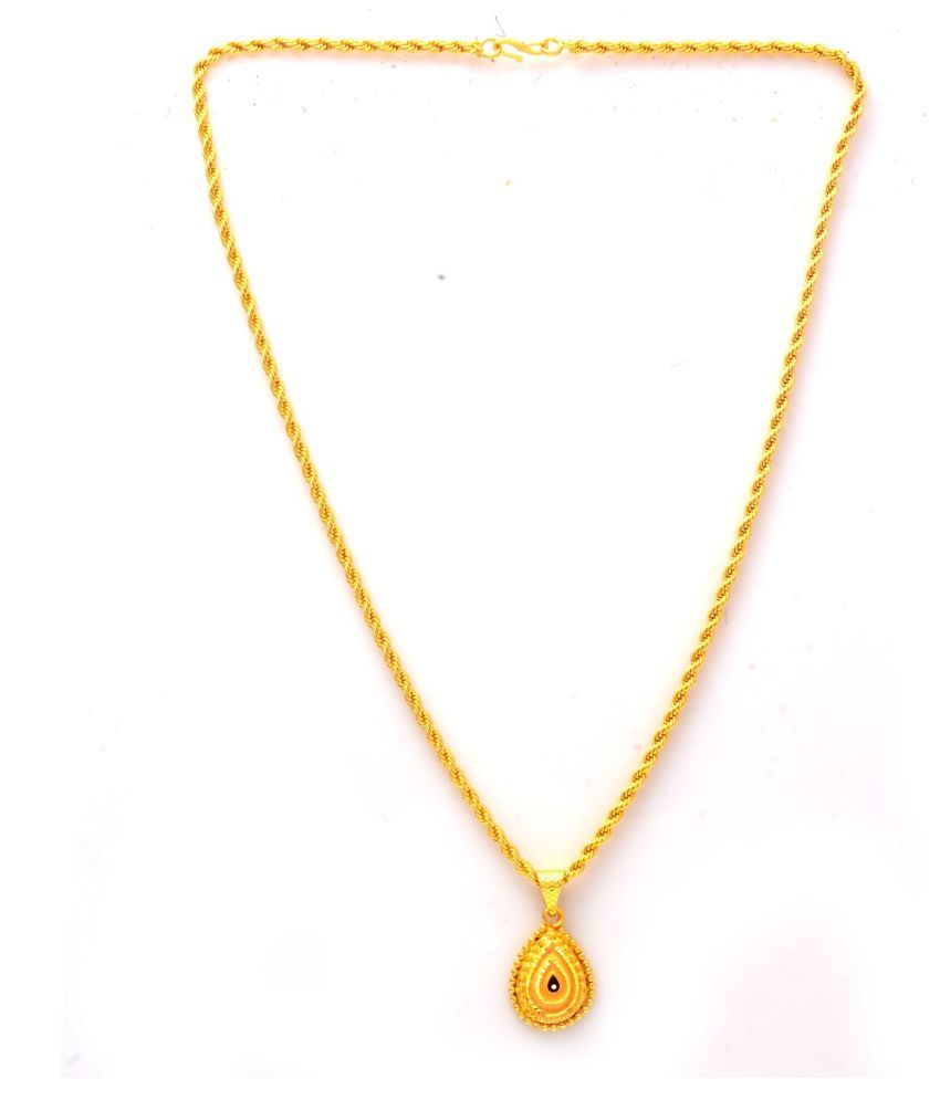     			Jewar Mandi New Design Gold Plated Locket/Pendant with Rope/Rassi Chain Daily use for Men, Women & Girls, Boys