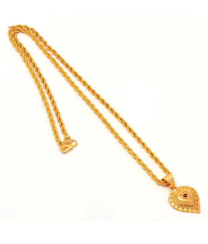     			Jewar Mandi New Design Gold Plated Locket/Pendant with Rope/Rassi Chain Daily use for Men, Women & Girls, Boys