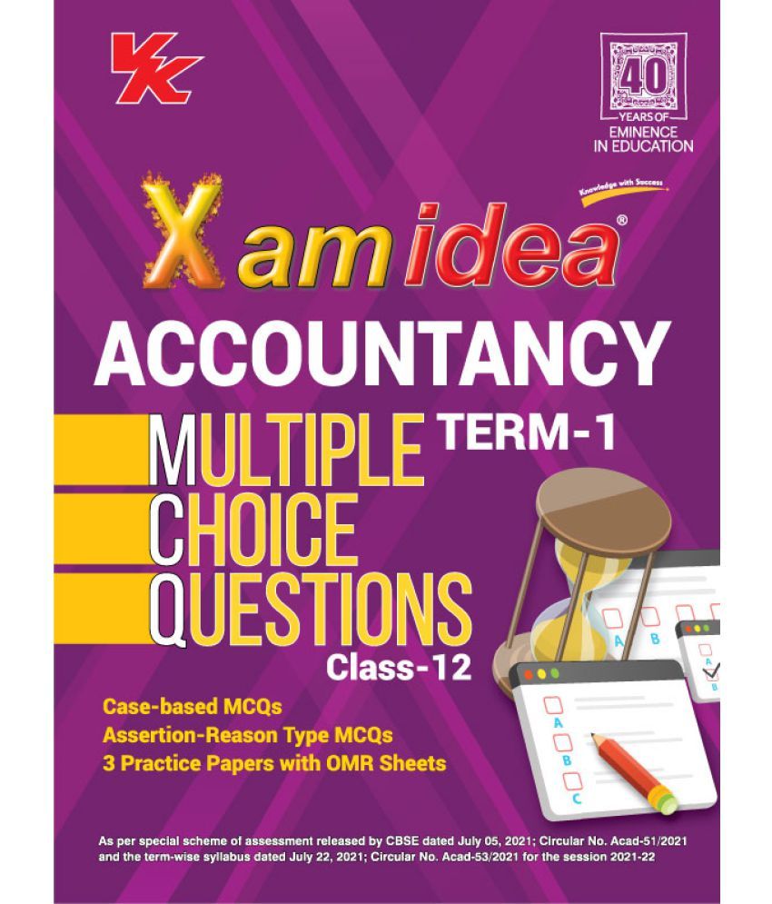 Xam Idea CBSE MCQs Chapterwise For Term I, Class 12 Accountancy (With ...