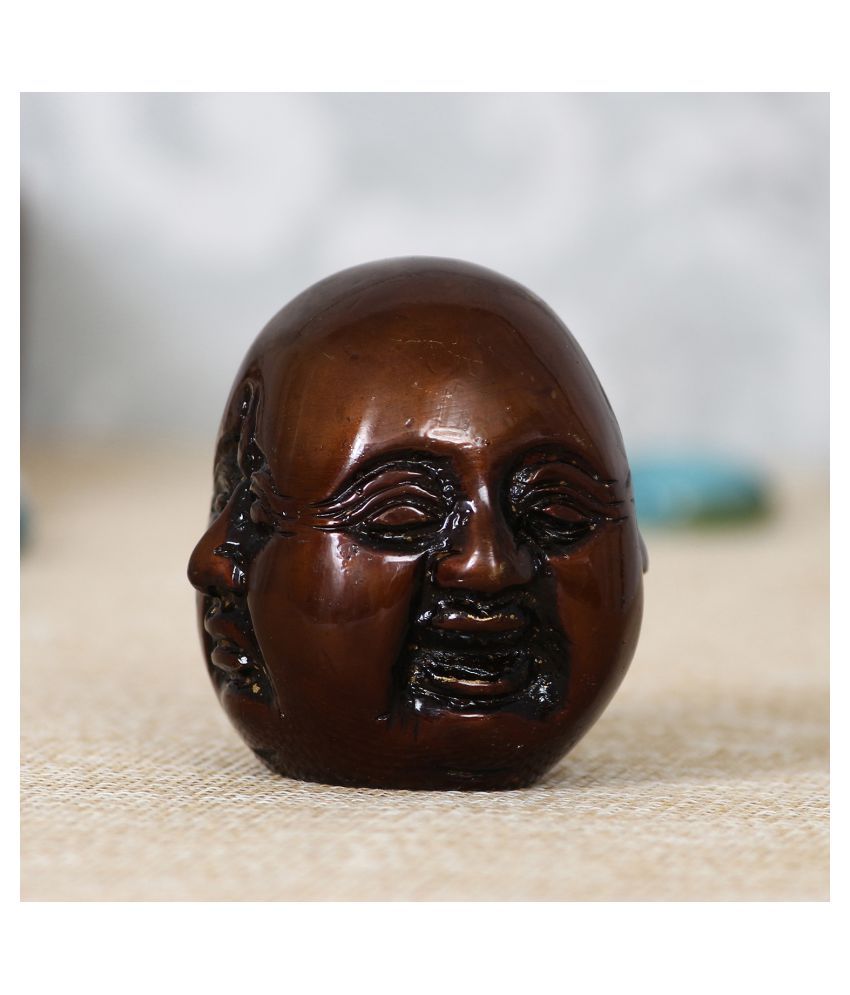     			eCraftIndia Brown Antique Finish 3 Side Laughing Buddha Face Showpiece