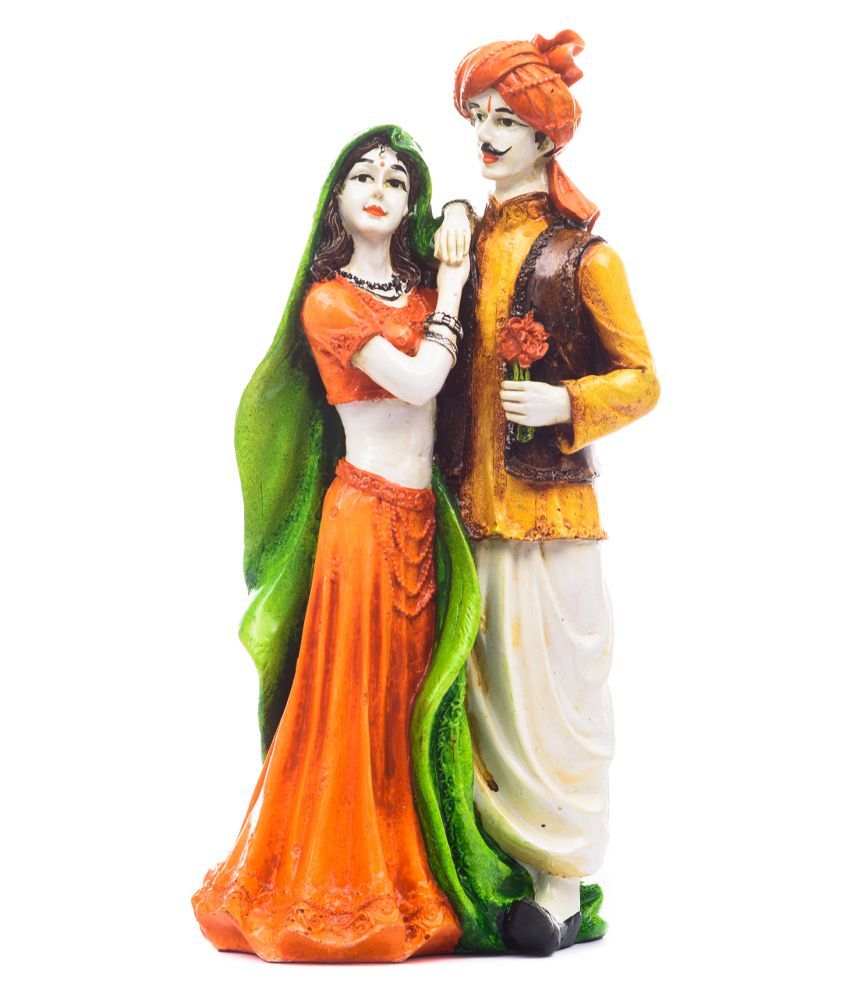     			eCraftIndia Orange Polyresin Figurines - Pack of 1