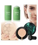 Adbeni 3 in 1 Air Mushroom Air Cushion CC cream (20g) & Green Tea Clay Stick Mask Oil Control (50g)