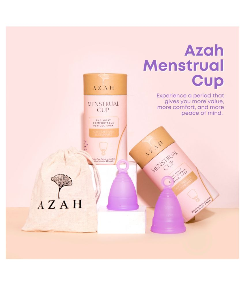     			Azah Menstrual Cup for Women - Small | with integrated pull-out Ring Design | upto 10 hours of leakage protection | FDA Approved