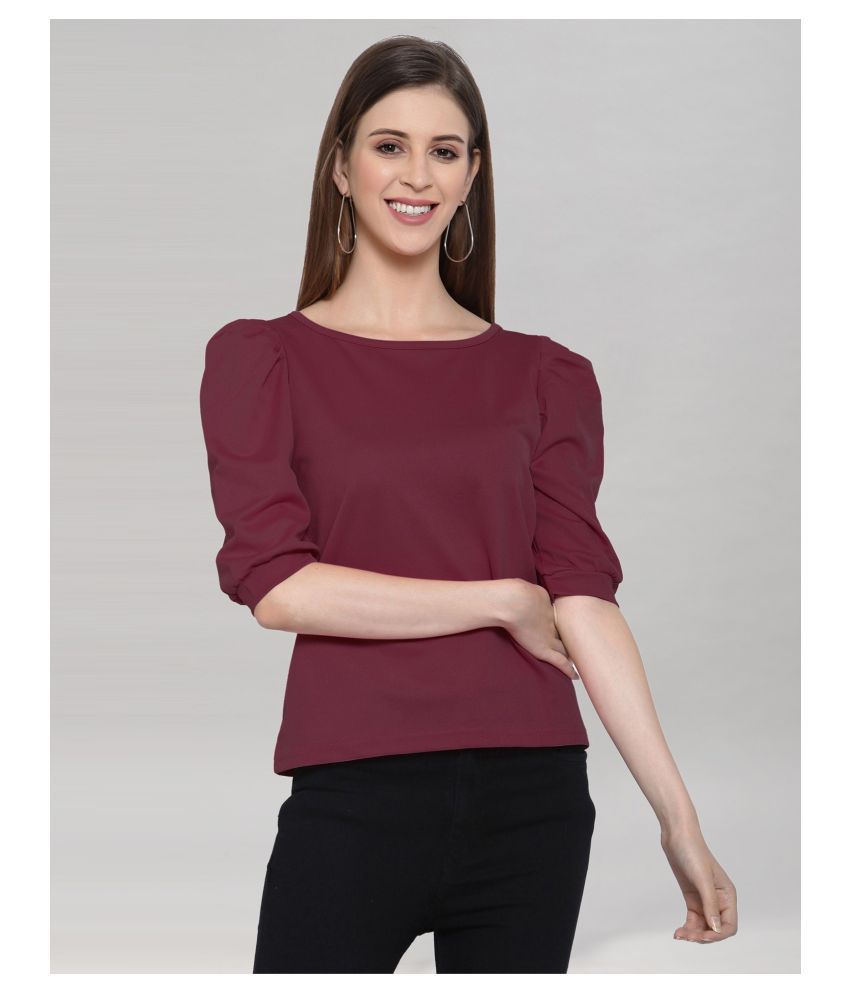     			Selvia - Maroon Cotton Blend Women's A-Line Top ( Pack of 1 )