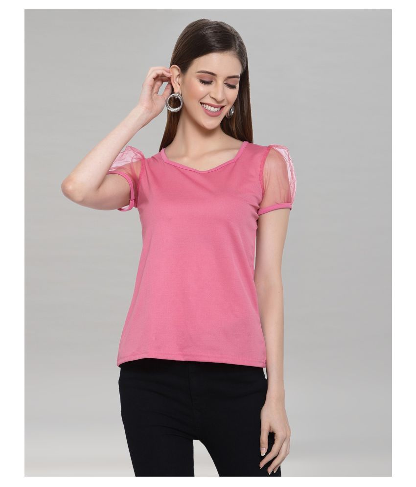     			Selvia Cotton Blended Regular Tops - Pink Single