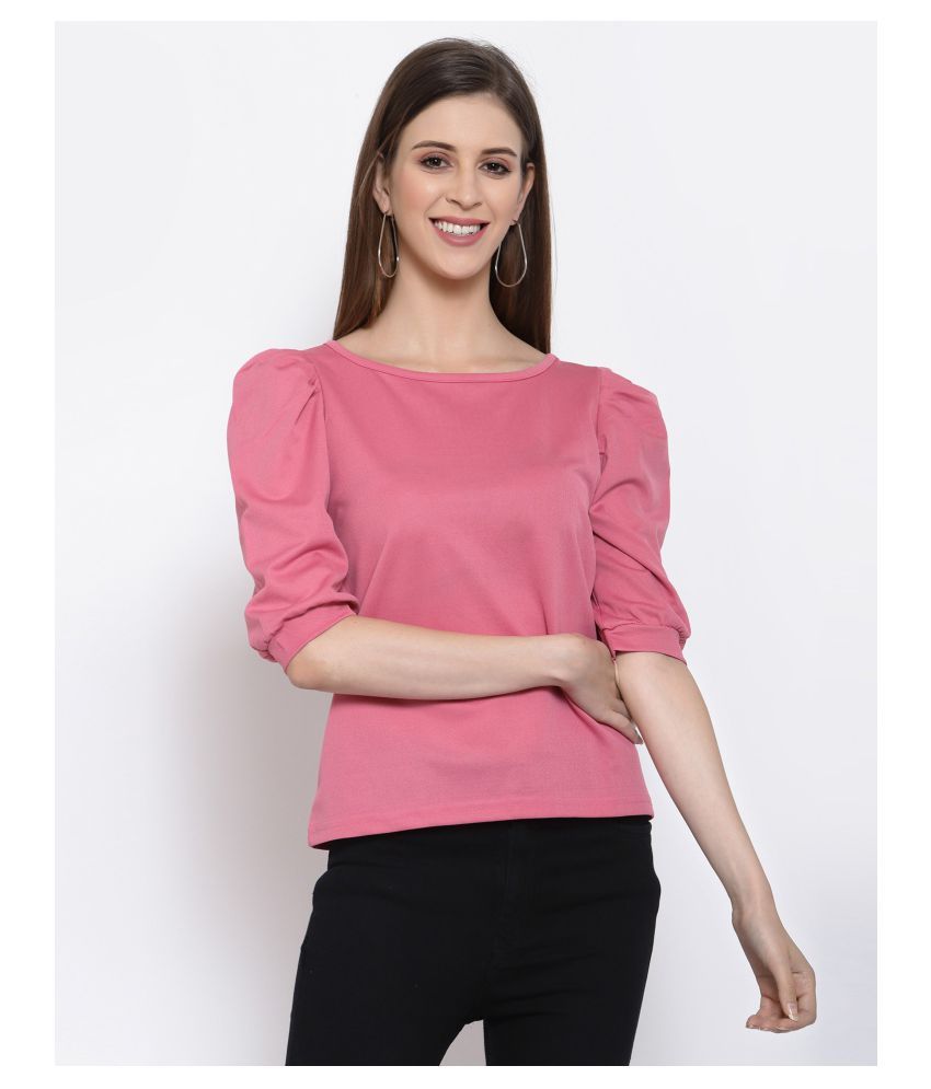     			Selvia Cotton Blended Regular Tops - Pink Single