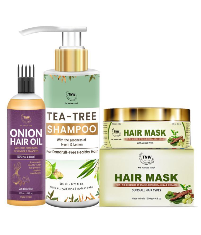     			TNW - The Natural Wash Onion Oil, Tea Tee Shampoo & Amla Hair Mask Combo Hair Mask 500 mL Pack of 3