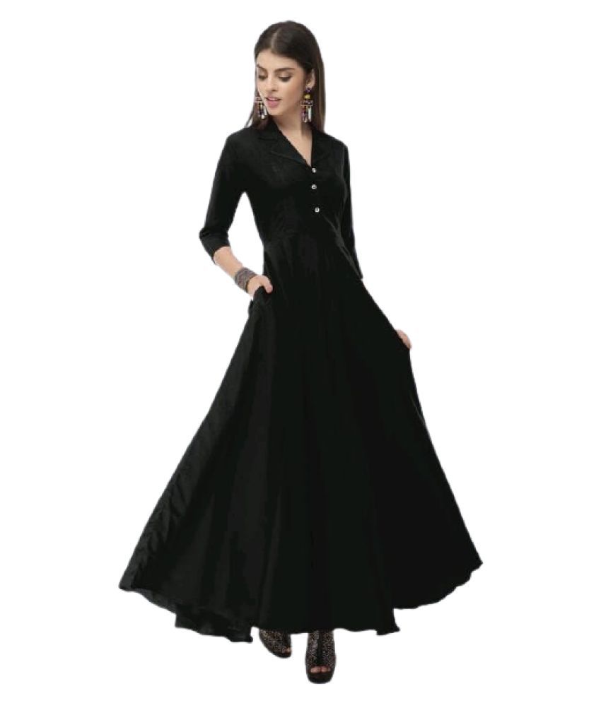     			TOGZZ Crepe Black A- line Dress - Single