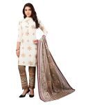 shree jeenmata collection - Off White Straight Rayon Women's Stitched Salwar Suit ( Pack of 1 )