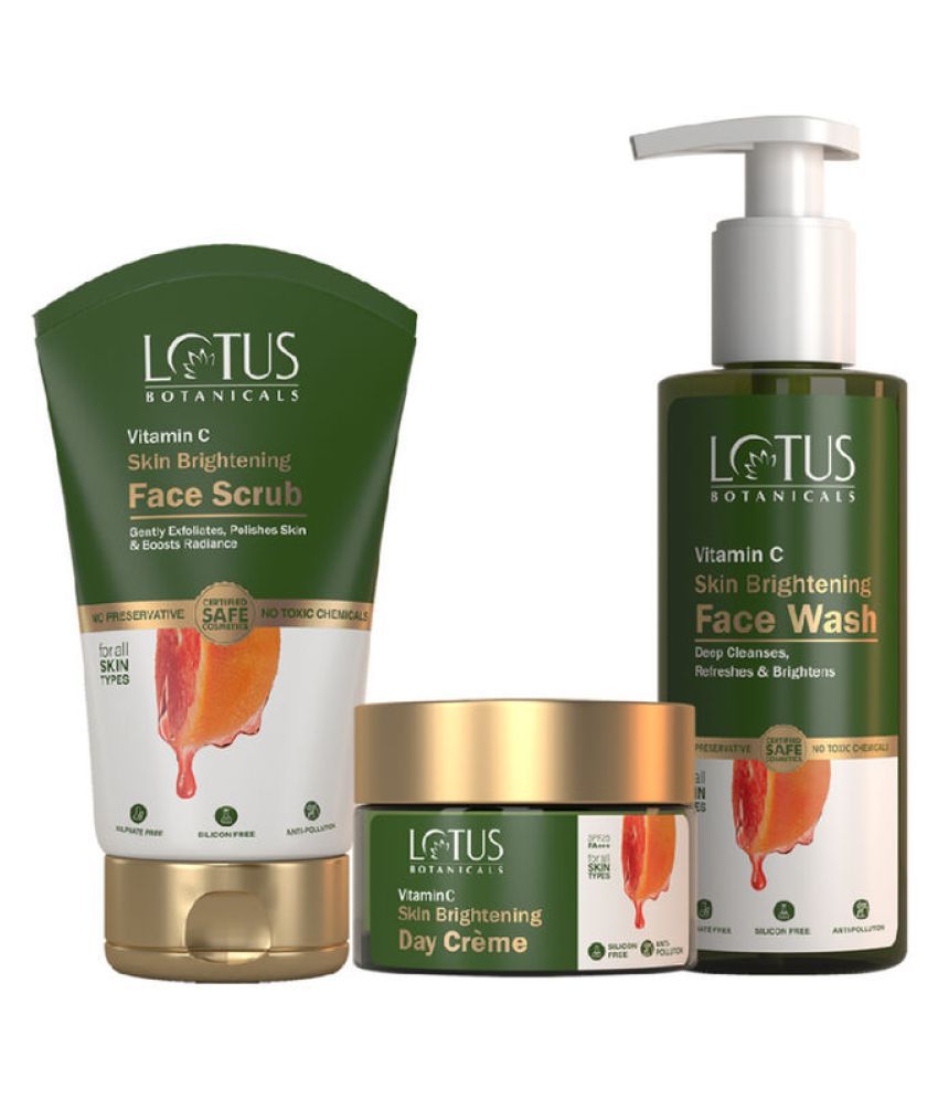     			Lotus Botanicals Combo Vitamin C Face Wash180ml|Scrub100g|Day Cream 50gm