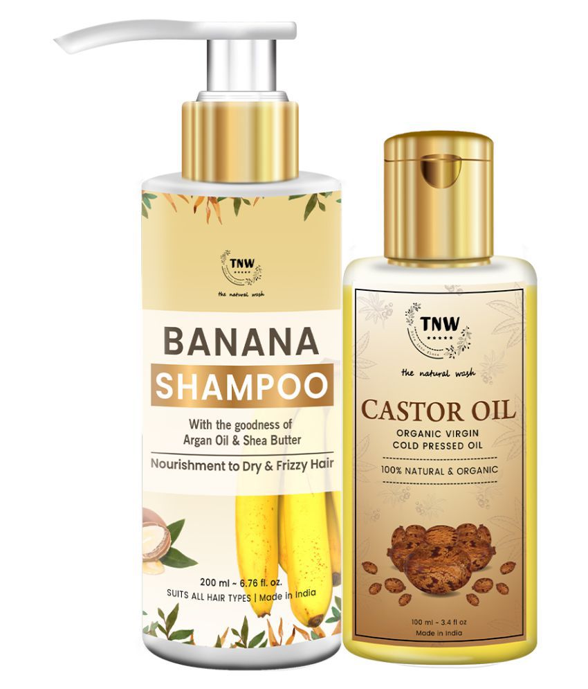     			TNW - The Natural Wash Castor oil and Banana Shampoo For shiny hair Shampoo 300ml mL Pack of 2