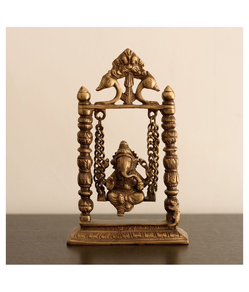     			eCraftIndia Showpiece Brass Ganesha Idol 17 x 6 cms Pack of 1