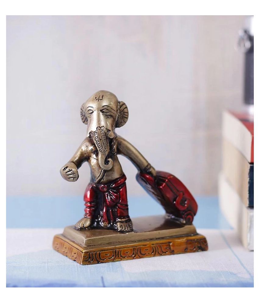     			eCraftIndia Showpiece Brass Ganesha Idol 8 x 5 cms Pack of 1