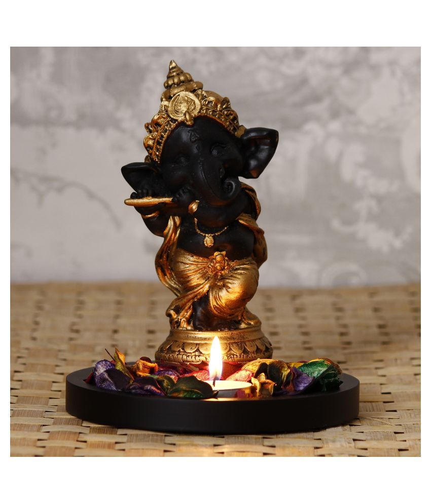     			eCraftIndia Showpiece Wood Ganesha Idol 15 x 15 cms Pack of 1