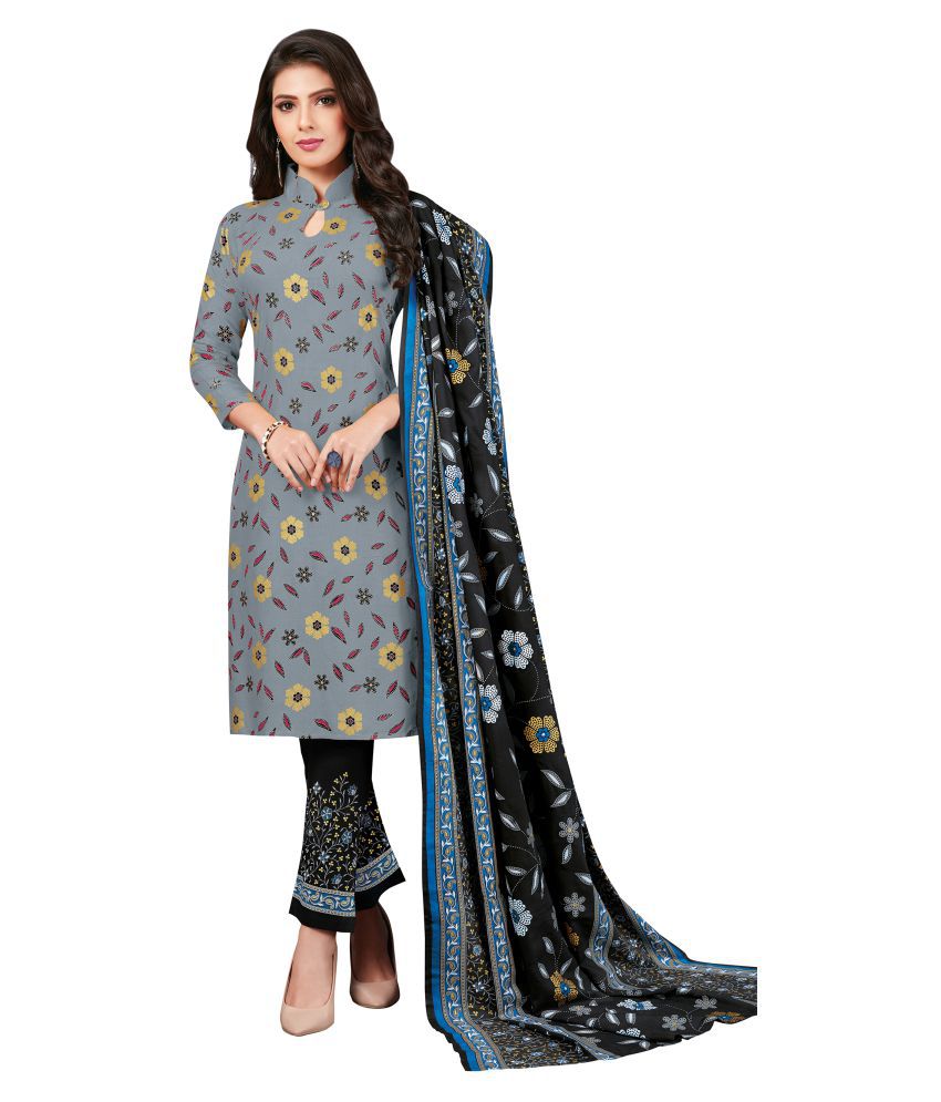     			shree jeenmata collection - Light Grey Straight Rayon Women's Stitched Salwar Suit ( Pack of 1 )