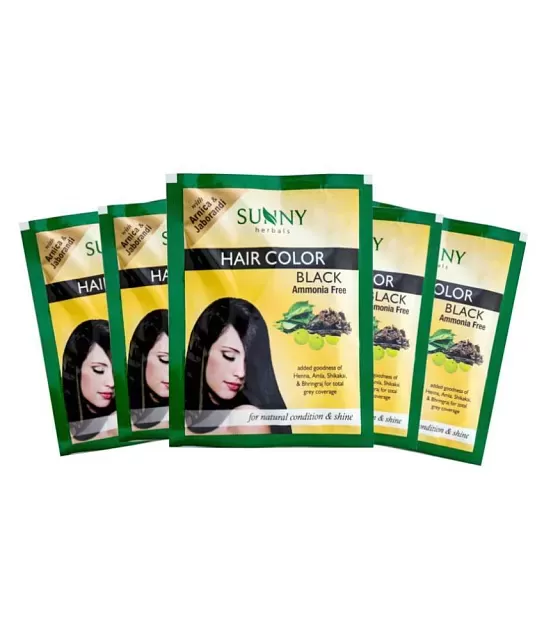 BAKSONs Sunny Herbals Hair Color  DARK BROWN  With Arnica   JaborandiAmmonia Free For Natural Condition  Shine Pack Of 4
