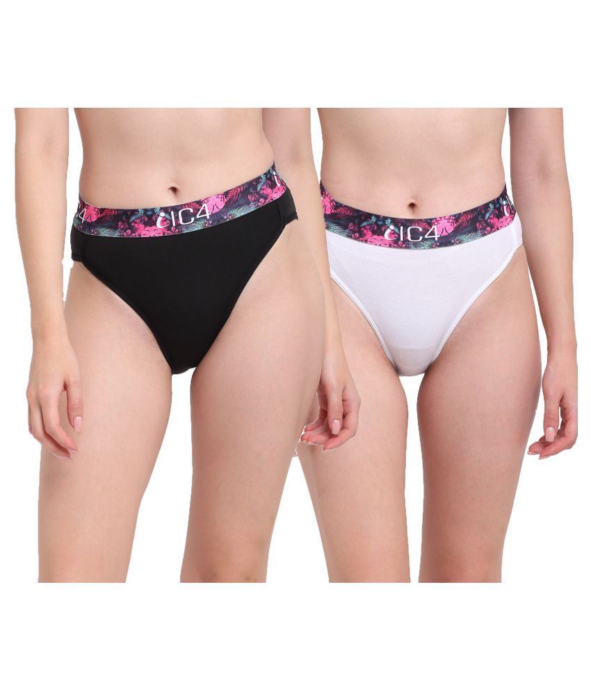     			IC4 Pack of 2 Cotton Lycra Women's Bikini Panties ( Multi Color )