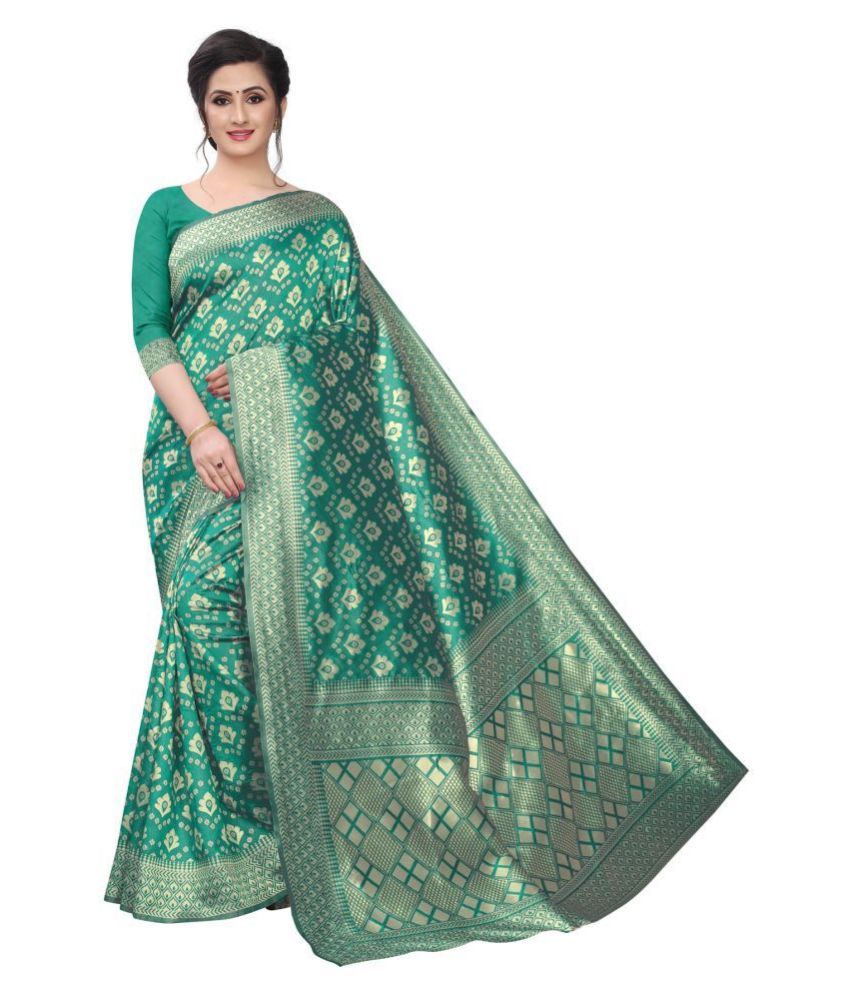     			ofline selection Green Jacquard Saree - Single