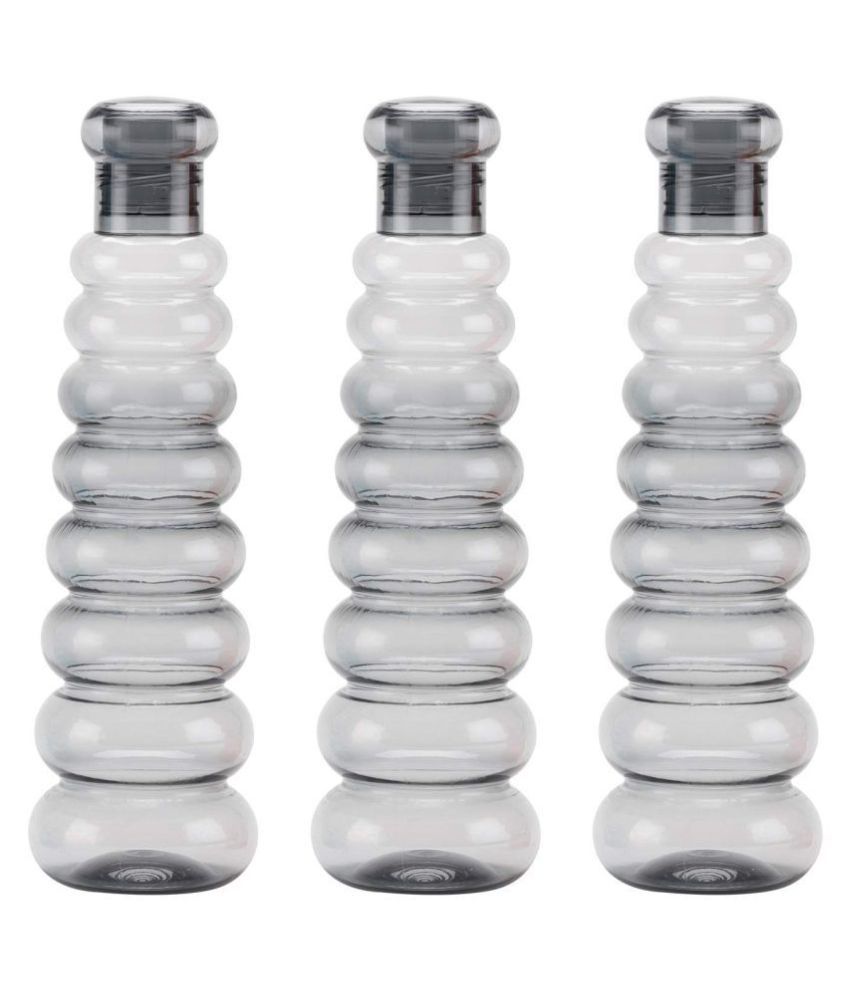     			Oliveware Premium Plastic Water Bottle, 1L, Set of 3, Grey