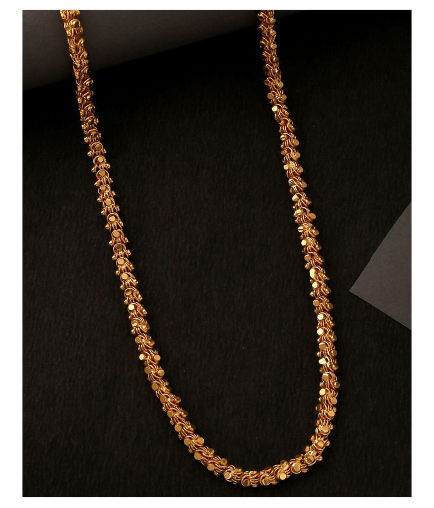     			Happy Stoning Gold Plated Designer South Indian Style Chain for Men ( 24 inch)