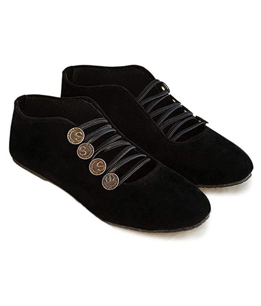     			Raj Black Ethnic Footwear