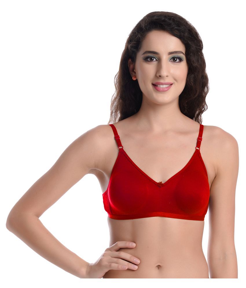     			Madam Cotton T-Shirt Bra - Red Single