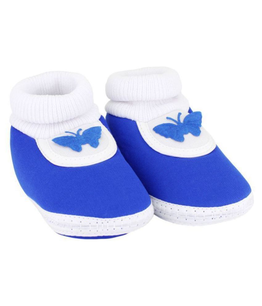     			Neska Moda Baby Unisex Butterfly Blue Booties/Shoes For 0 To 12 Months Infants-SK144