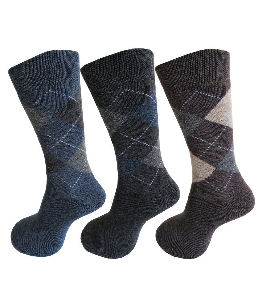     			RC. ROYAL CLASS - Woollen Men's Printed Multicolor Full Length Socks ( Pack of 3 )