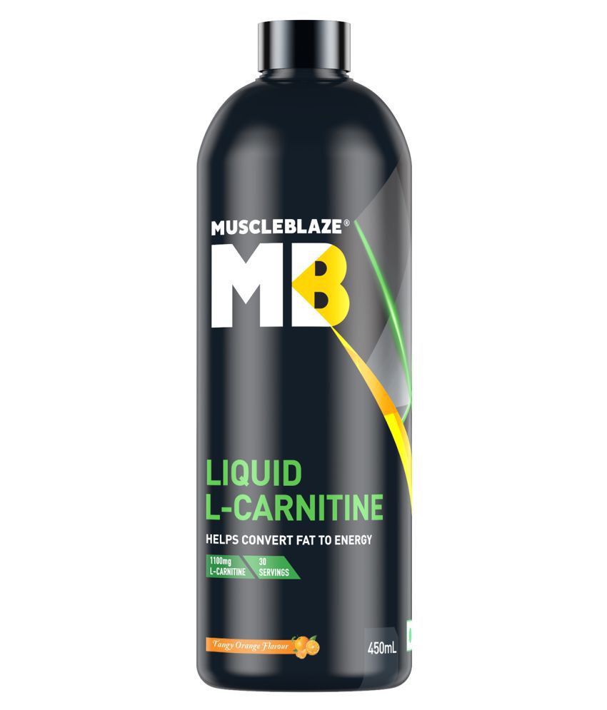 MuscleBlaze Liquid L-Carnitine, Helps Convert Fat into Energy (Tangy Orange, 450 ml)