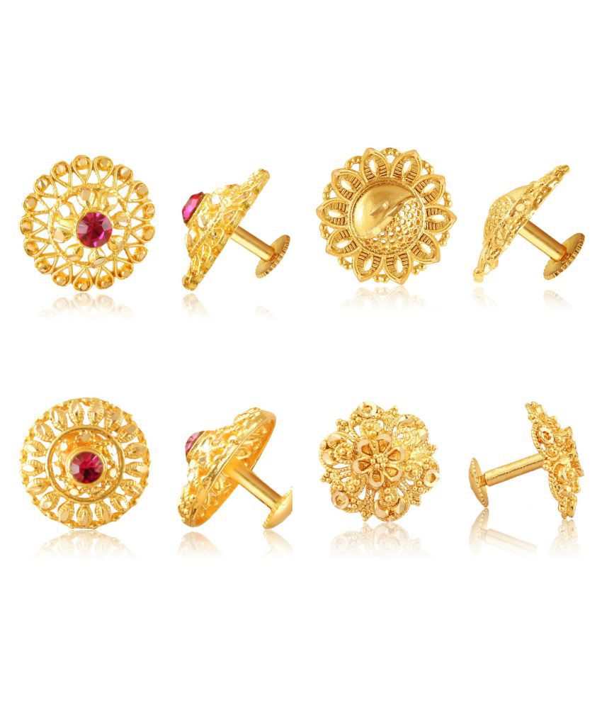     			Vighnaharta Sizzling Graceful Alloy Gold Plated Stud Earring Combo set For Women and Girls ( Pack of- 4 Pair Earrings)-VFJ1090-1308-1396-1399ERG