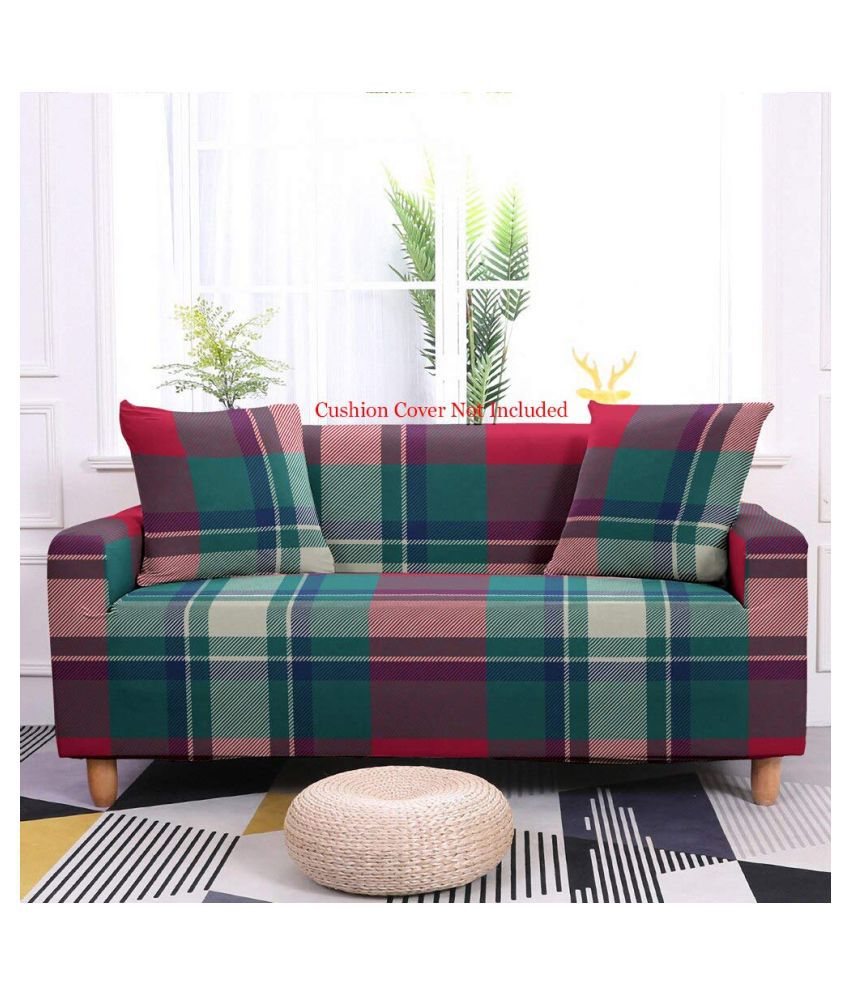     			House Of Quirk 2 Seater Red Polyester Single Sofa Cover
