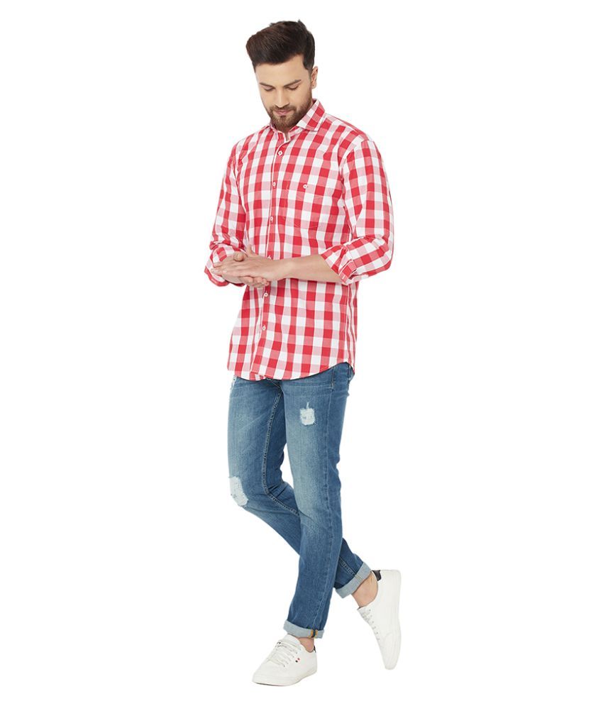 Jolly 100 Percent Cotton Red Shirt Single - Buy Jolly 100 Percent Cotton Red  Shirt Single Online at Best Prices in India on Snapdeal