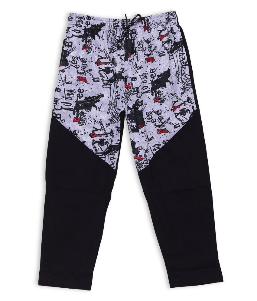     			Fashionable Black color track pant in 100% cotton for kids