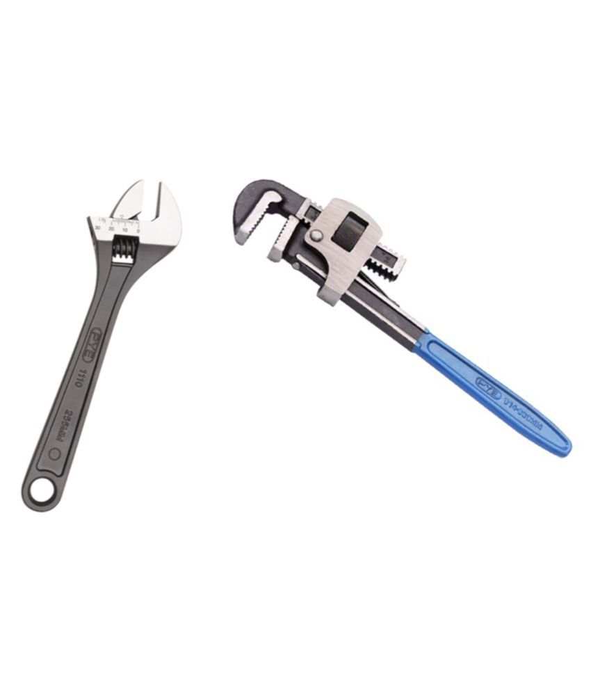     			PYE Set of 2 Hand Tool Combo Adjustable Wrench 255 mm (1110) / Pipe Wrench 300 mm (912).